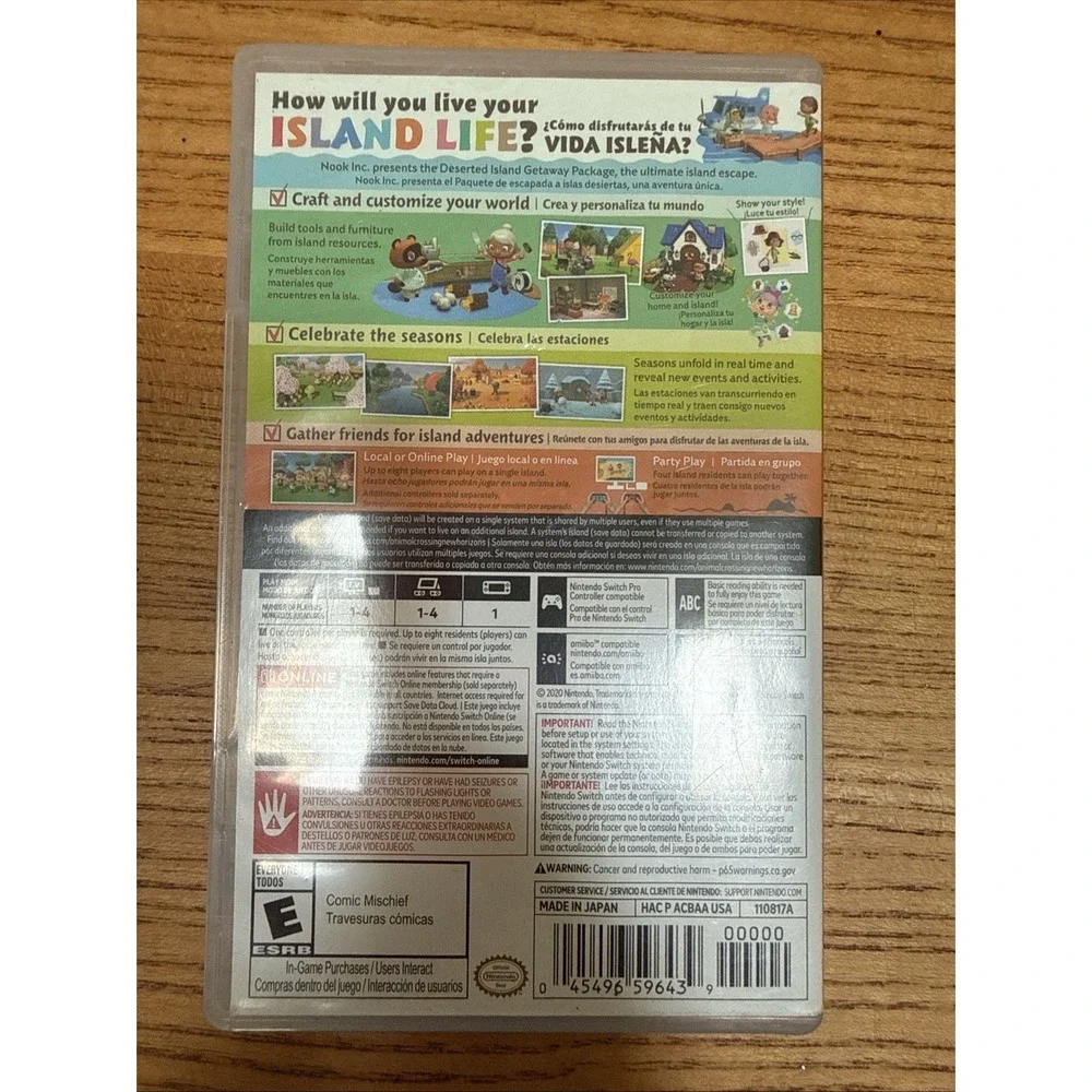 Nintendo Switch Game Animal Crossing EUC